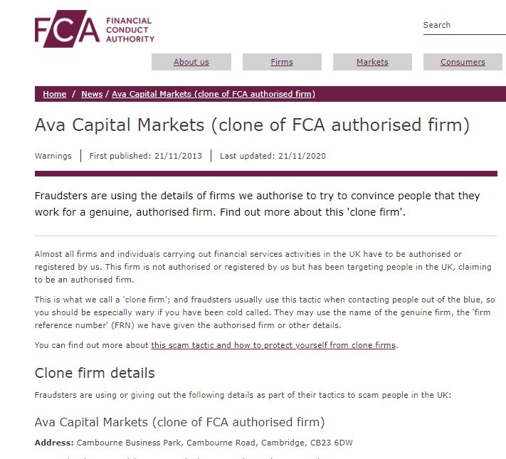 Ava Capital Markets Limited pertenece al conglomerado de empresas de AVATRADE y está prohíbida por la FCA