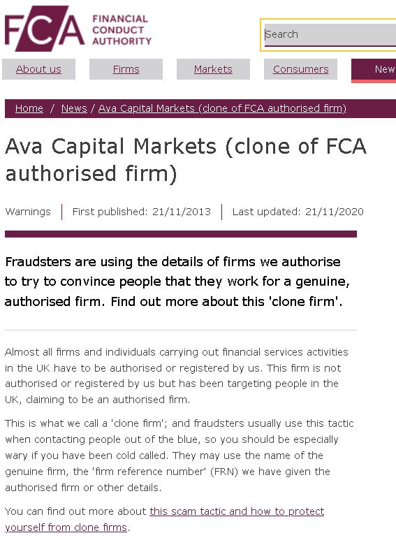 Ava Capital Markets es un clon de AvaTrade
